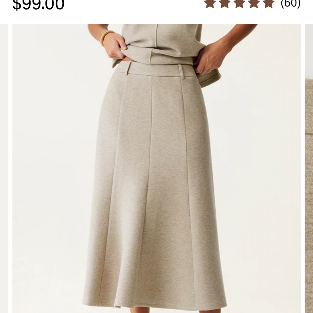 OGL Classic Beige Midi Skirt